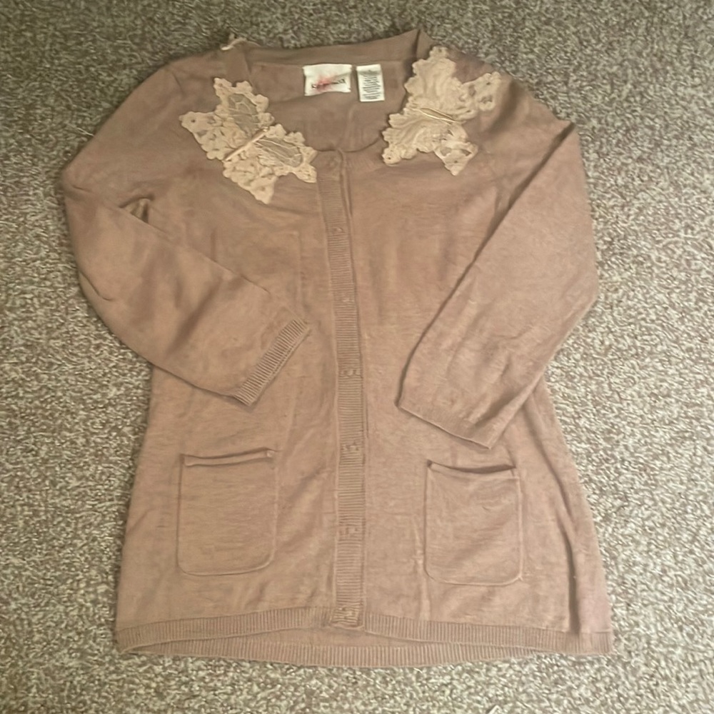 Anthropologie Karen Nichol Lace Butterfly Cardigan